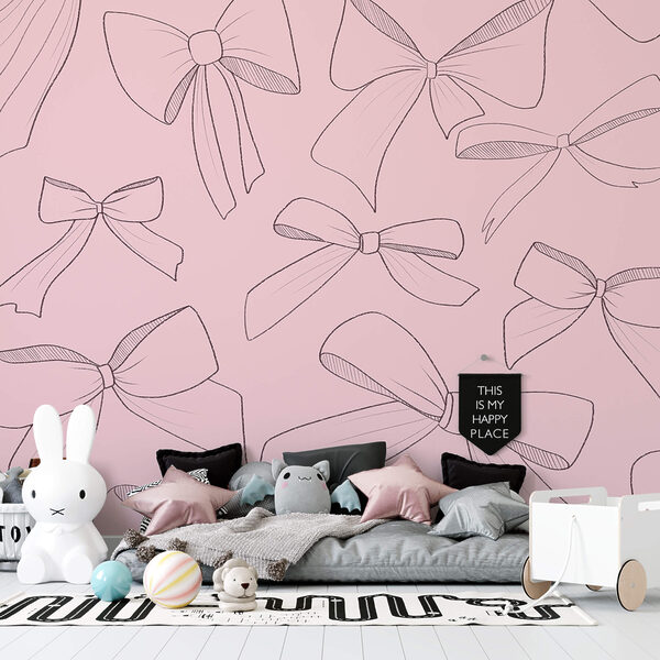 Vzor mašlí na ružovom pozadí Vzor mašlí na ružovom pozadí