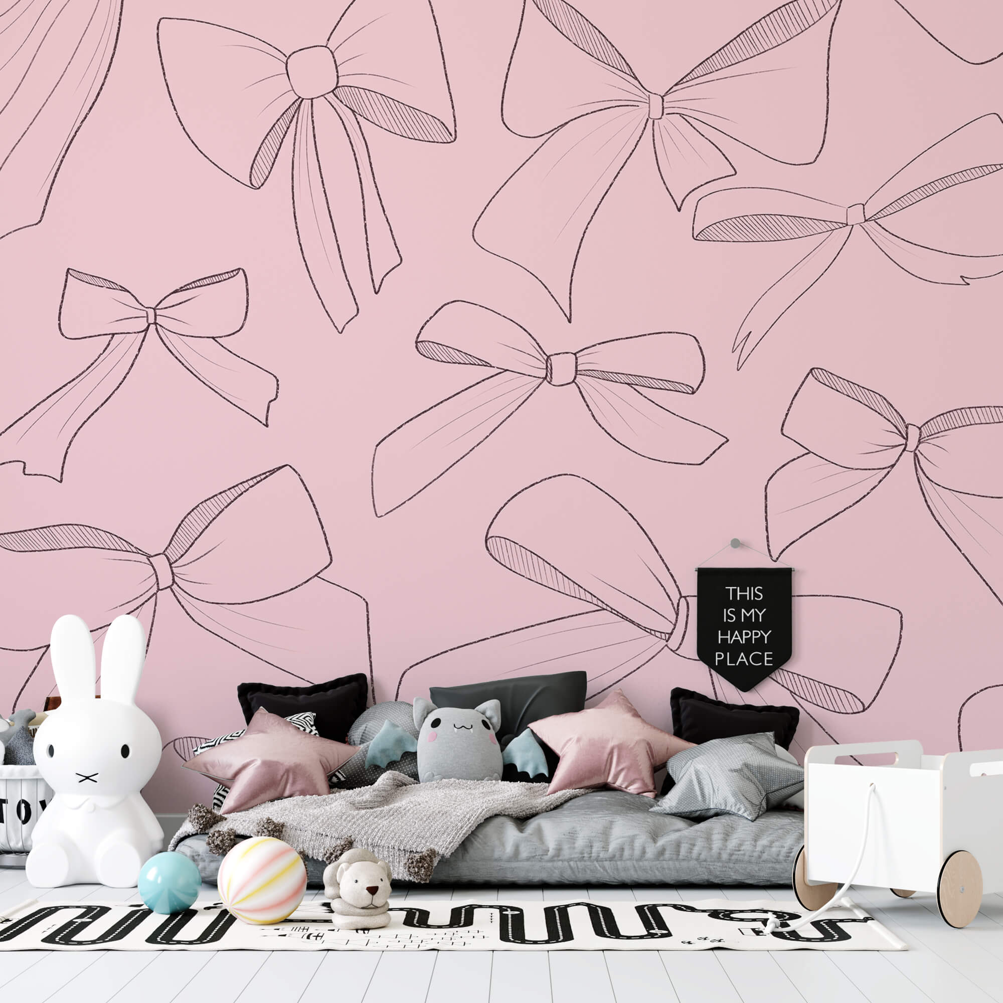 Vzor mašlí na ružovom pozadí Vzor mašlí na ružovom pozadí