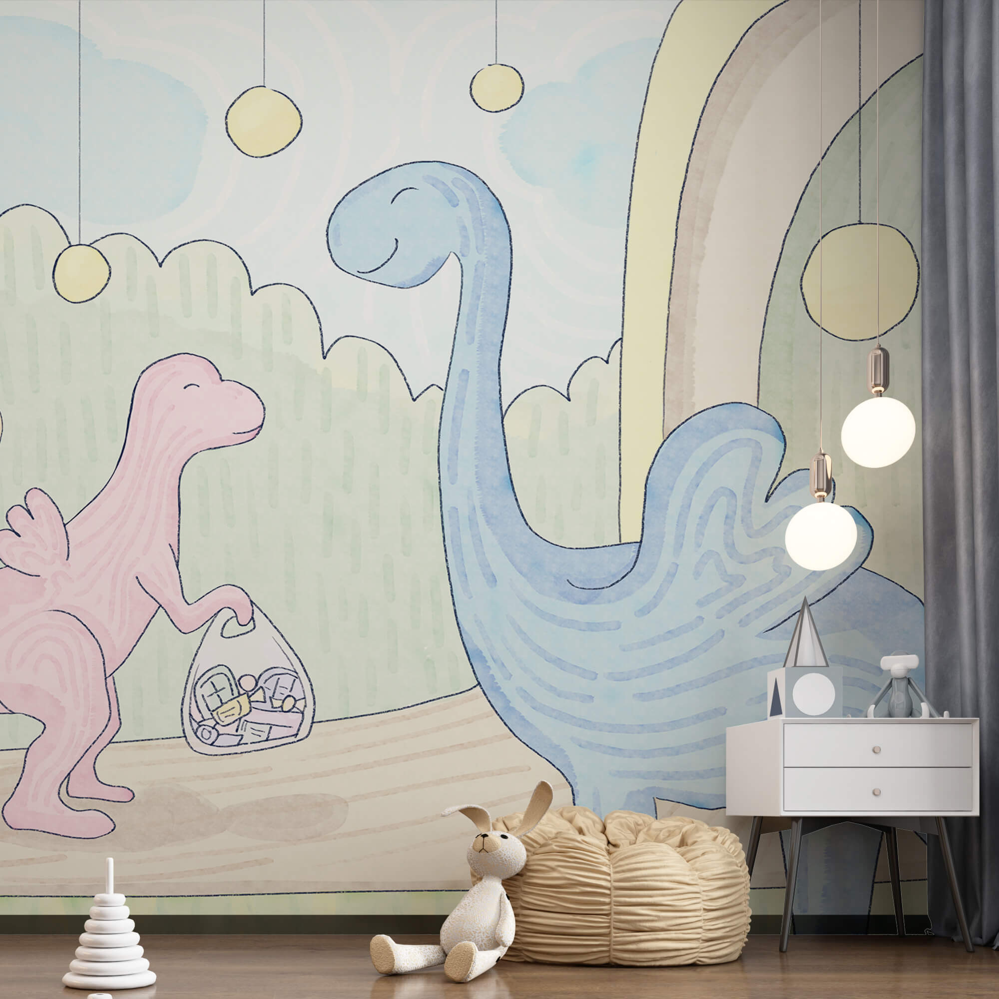 Karikatúra dinosaurov nesúcich tašku Karikatúra dinosaurov nesúcich tašku