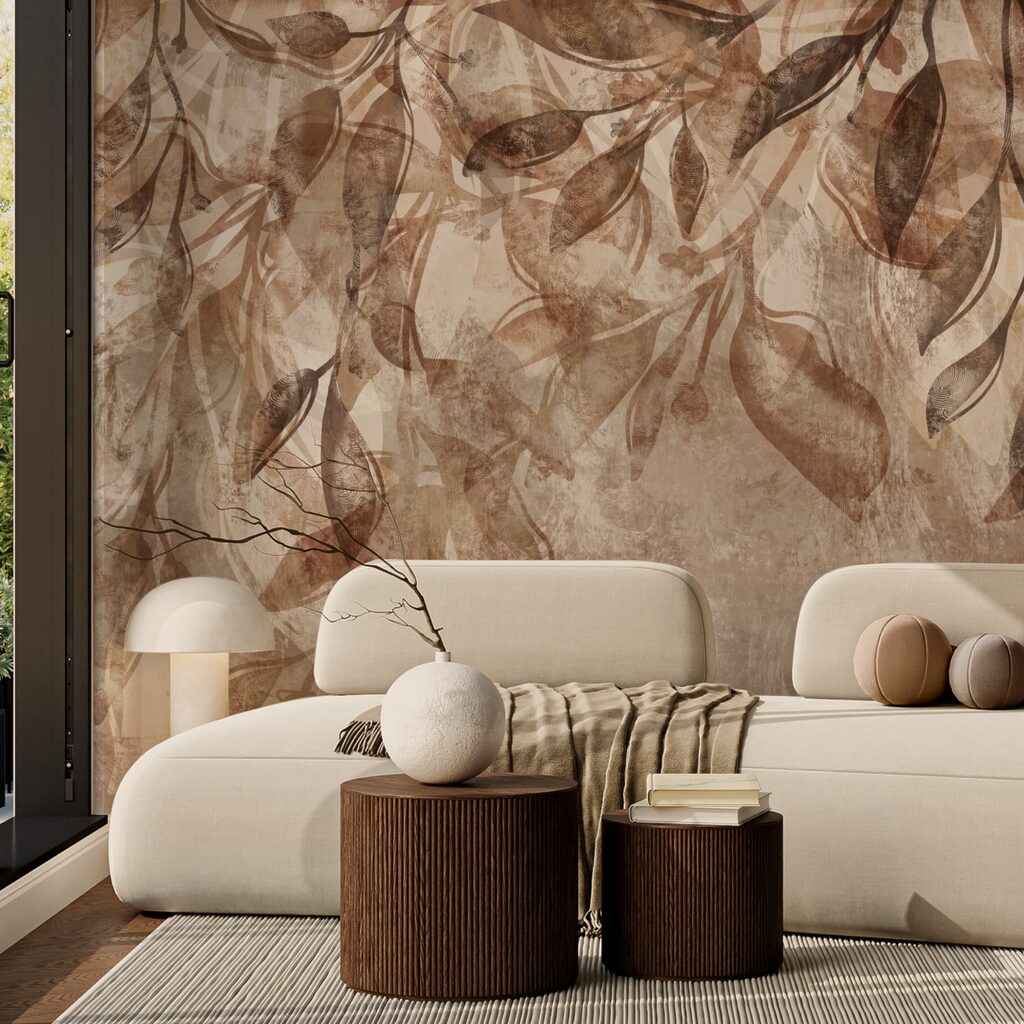 Hnedý a biely kvetinový vzor