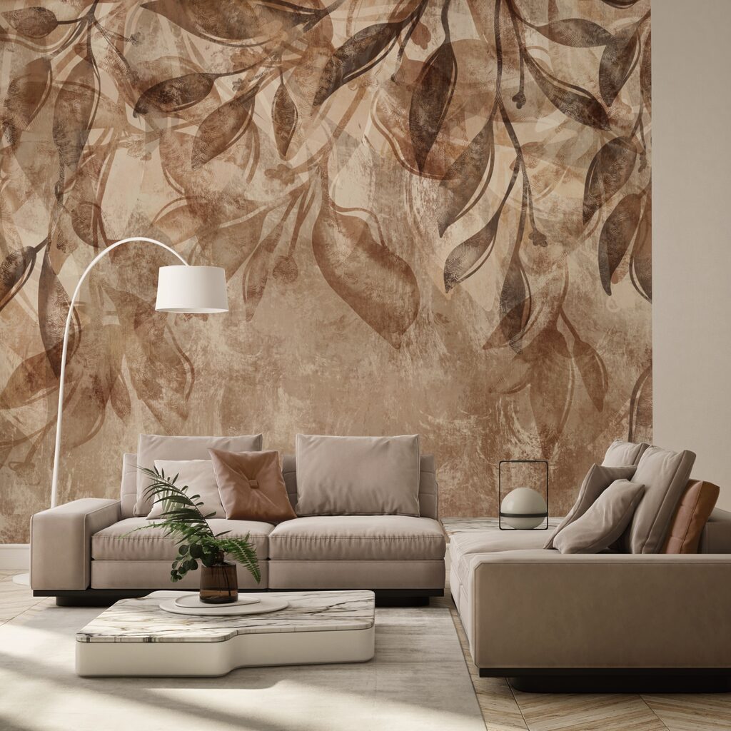 Hnedý a biely kvetinový vzor