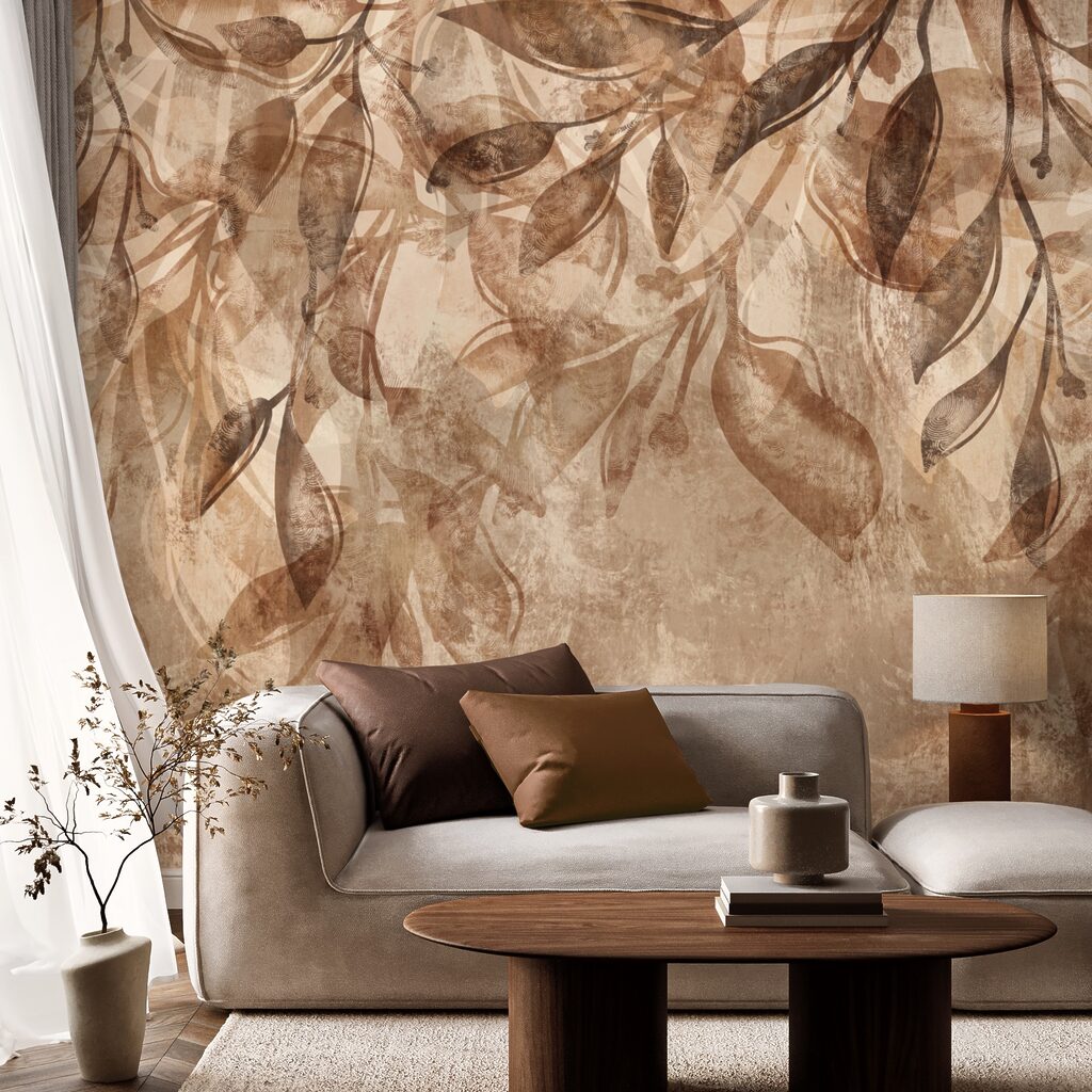 Hnedý a biely kvetinový vzor