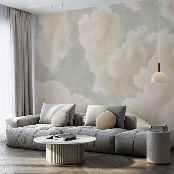 Mäkké oblaky plávajúce po pokojnej oblohe