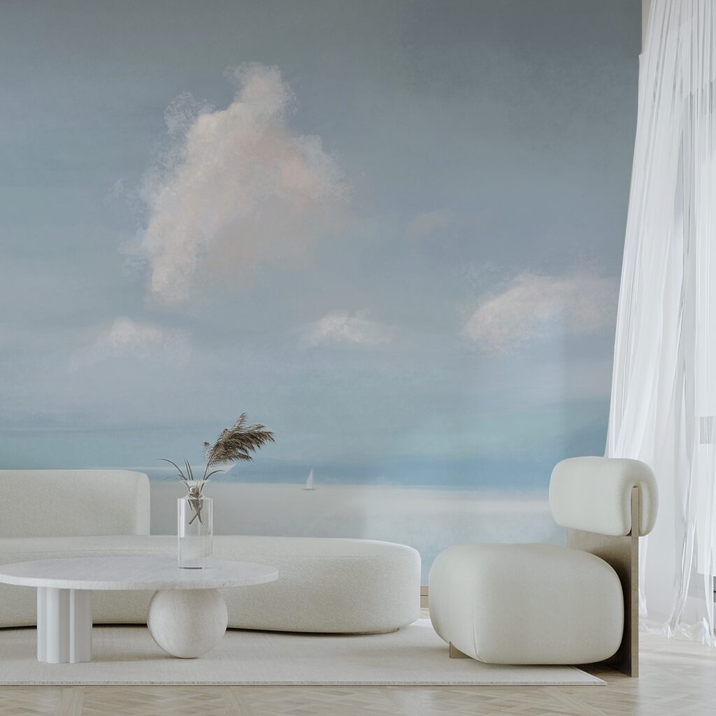 Plachetnica uprostred vodnej plochy Plachetnica uprostred vodnej plochy