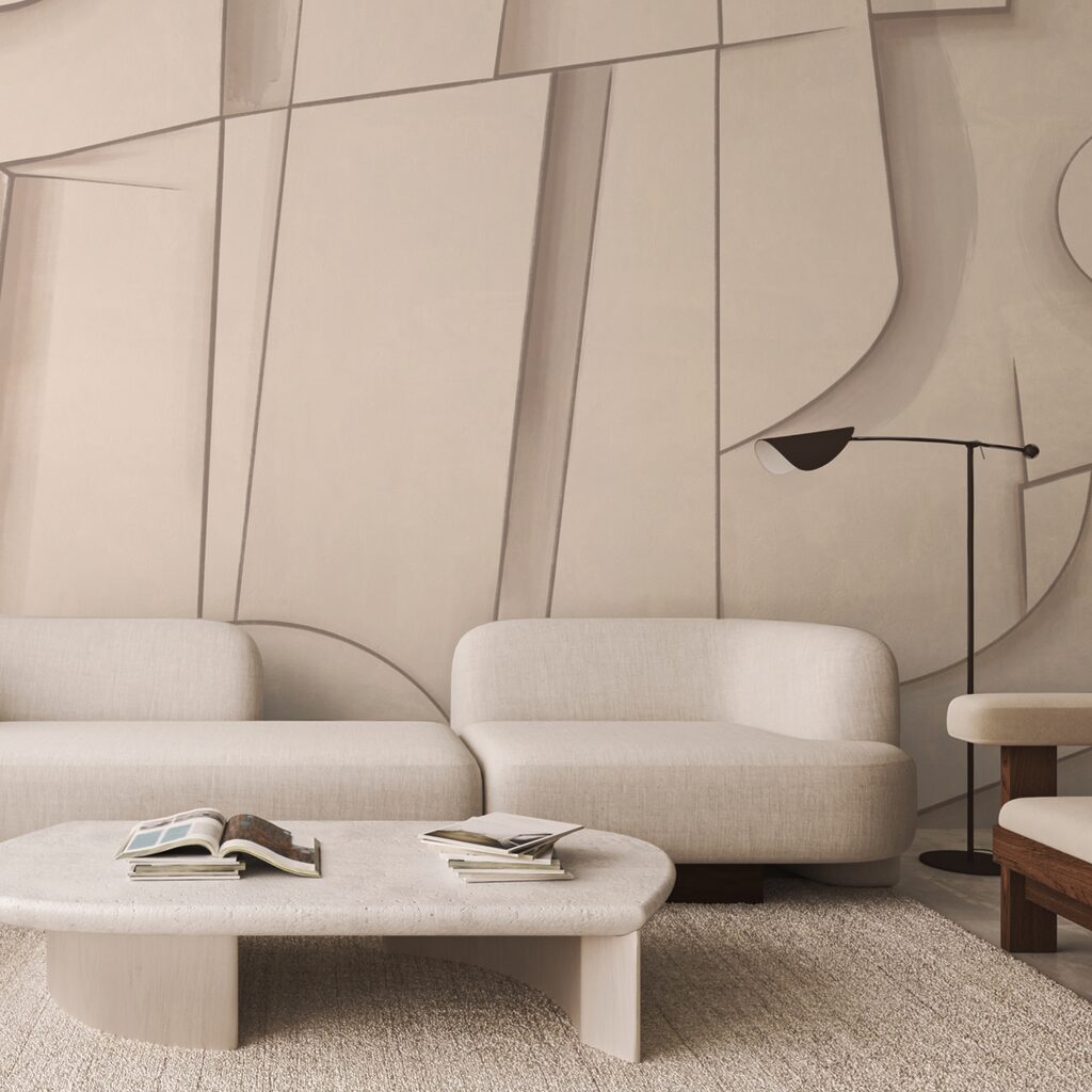 Abstraktné tvary v jemných odtieňoch