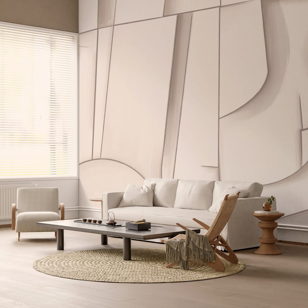 Abstraktné tvary v jemných odtieňoch