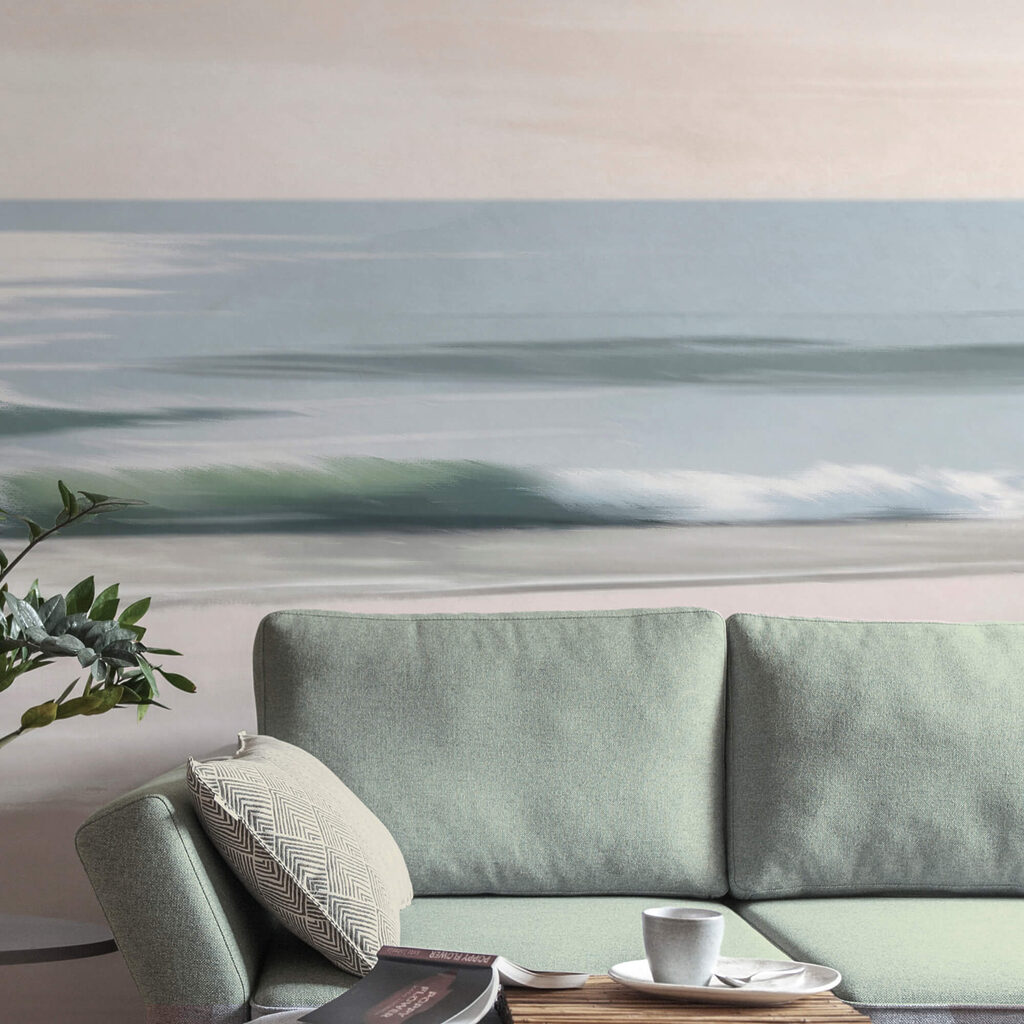 Pláž s vlnami a pieskom Pláž s vlnami a pieskom