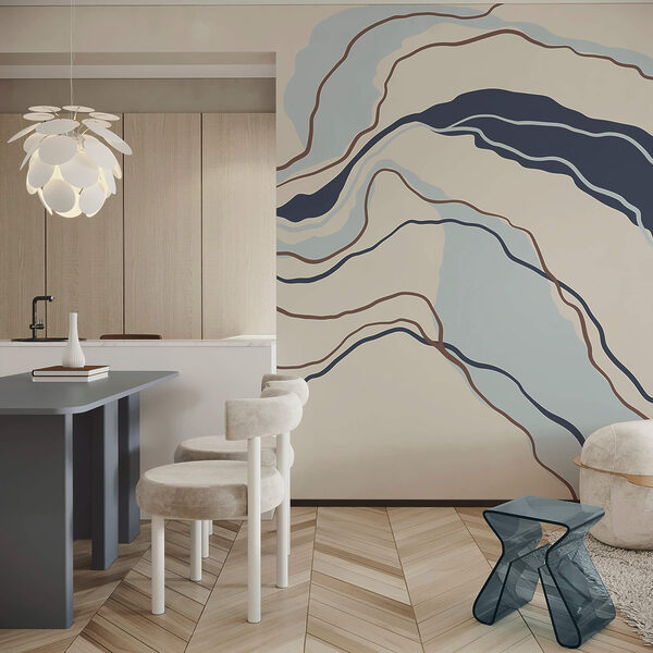 Plynulé línie v pokojných odtieňoch