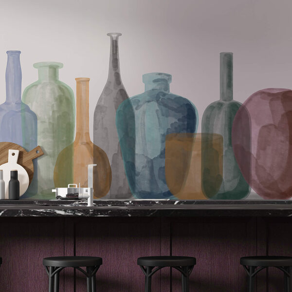 Skupina sklenených fliaš