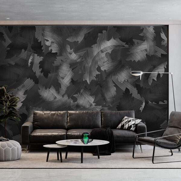 Čierno-biely vzor s listami