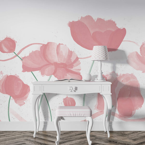 Jemné ružové kvety v nežnom pohybe