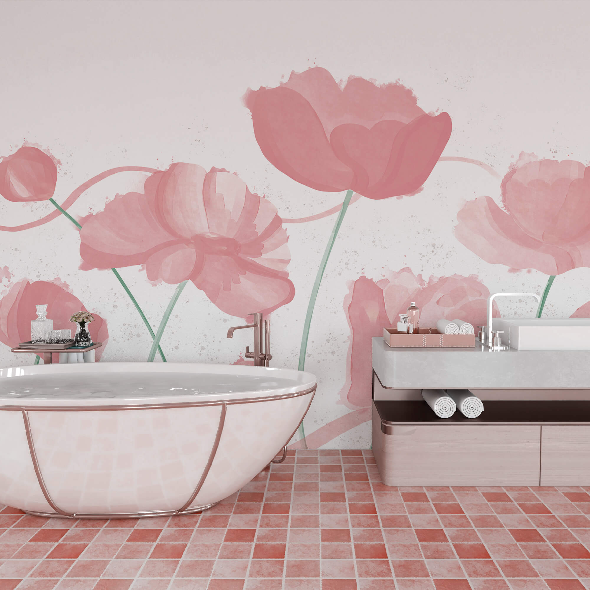 Jemné ružové kvety v nežnom pohybe