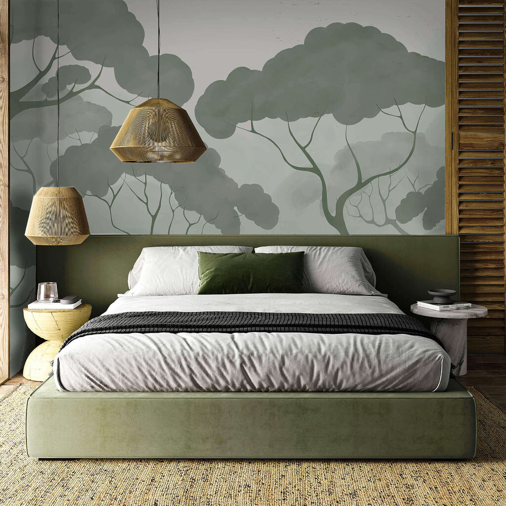 Skupina stromov so zelenými listami