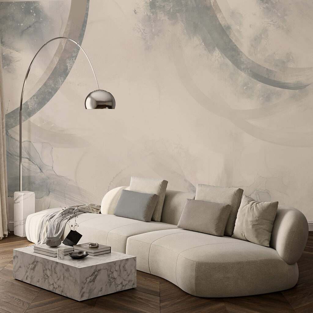 Biele a šedé pozadie s čiernymi a bielymi kruhmi