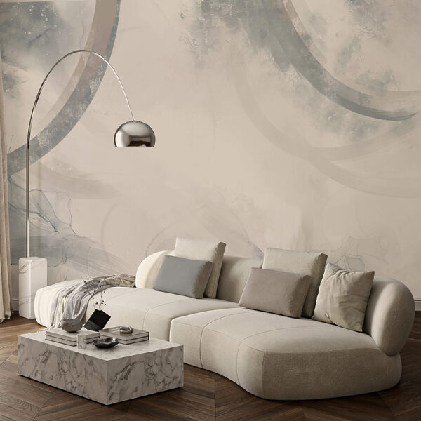 Biele a šedé pozadie s čiernymi a bielymi kruhmi