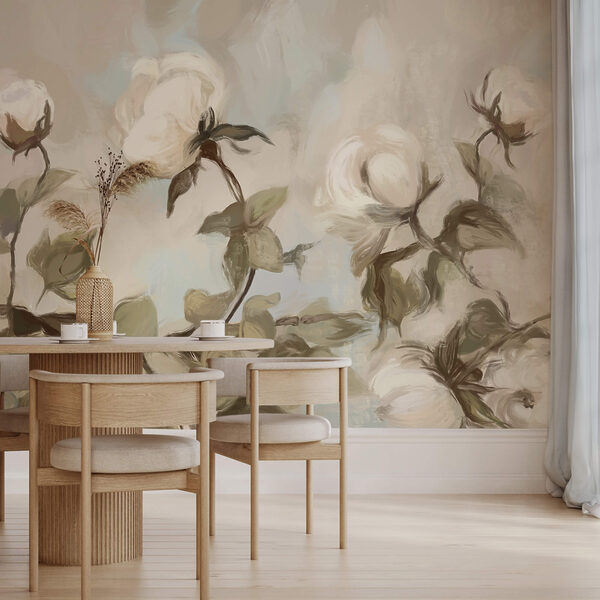 Maľovanie bielych kvetov a listov