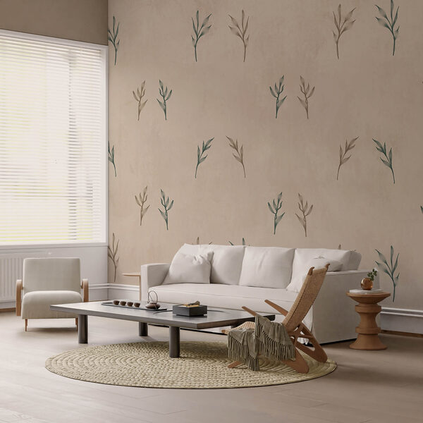 Vzor listov na béžovom pozadí Vzor listov na béžovom pozadí