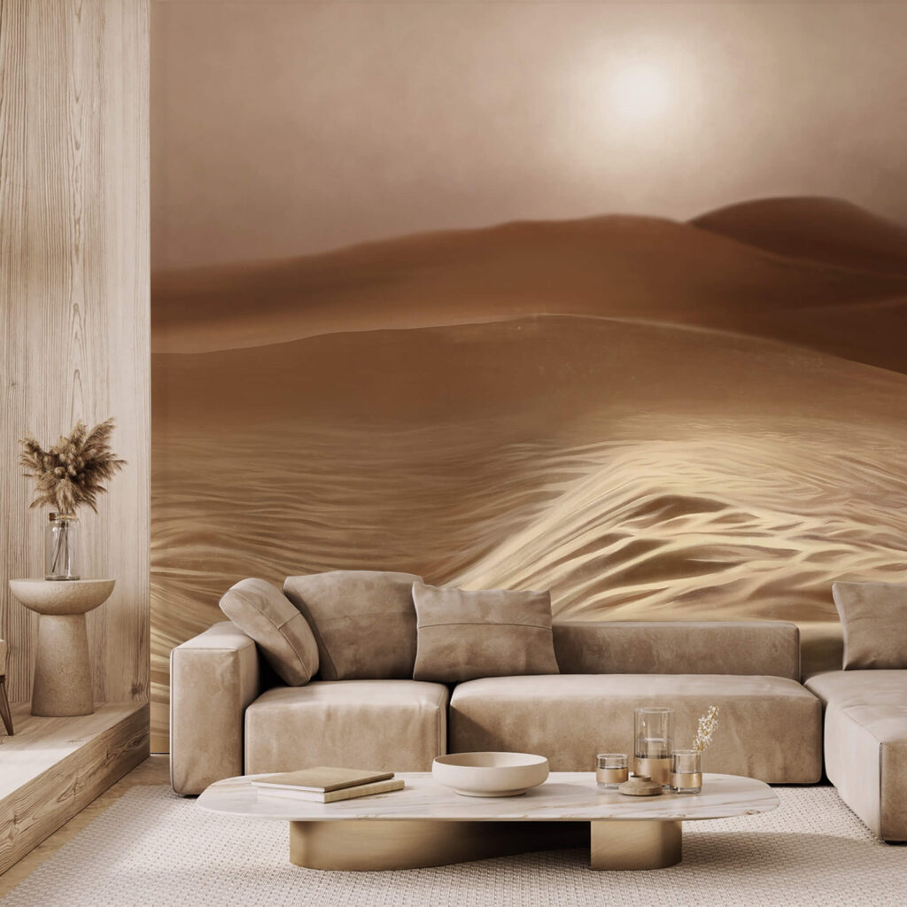 Púšť s vlnami a slnkom Púšť s vlnami a slnkom