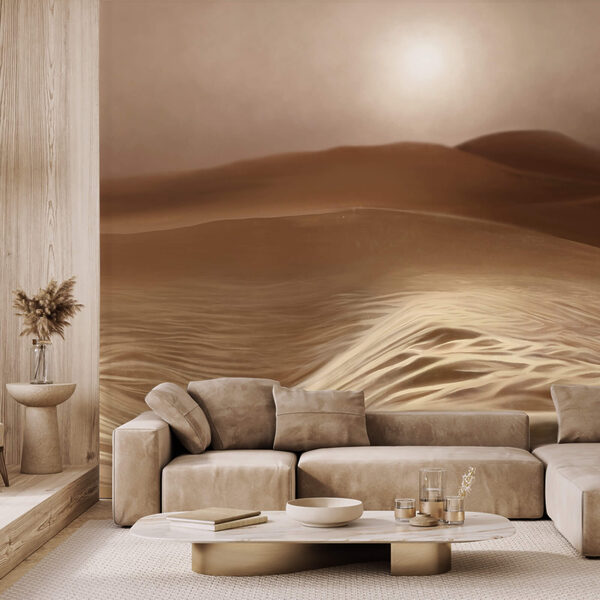 Púšť s vlnami a slnkom Púšť s vlnami a slnkom