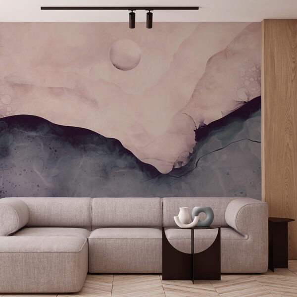 Maľba hory s mesiacom