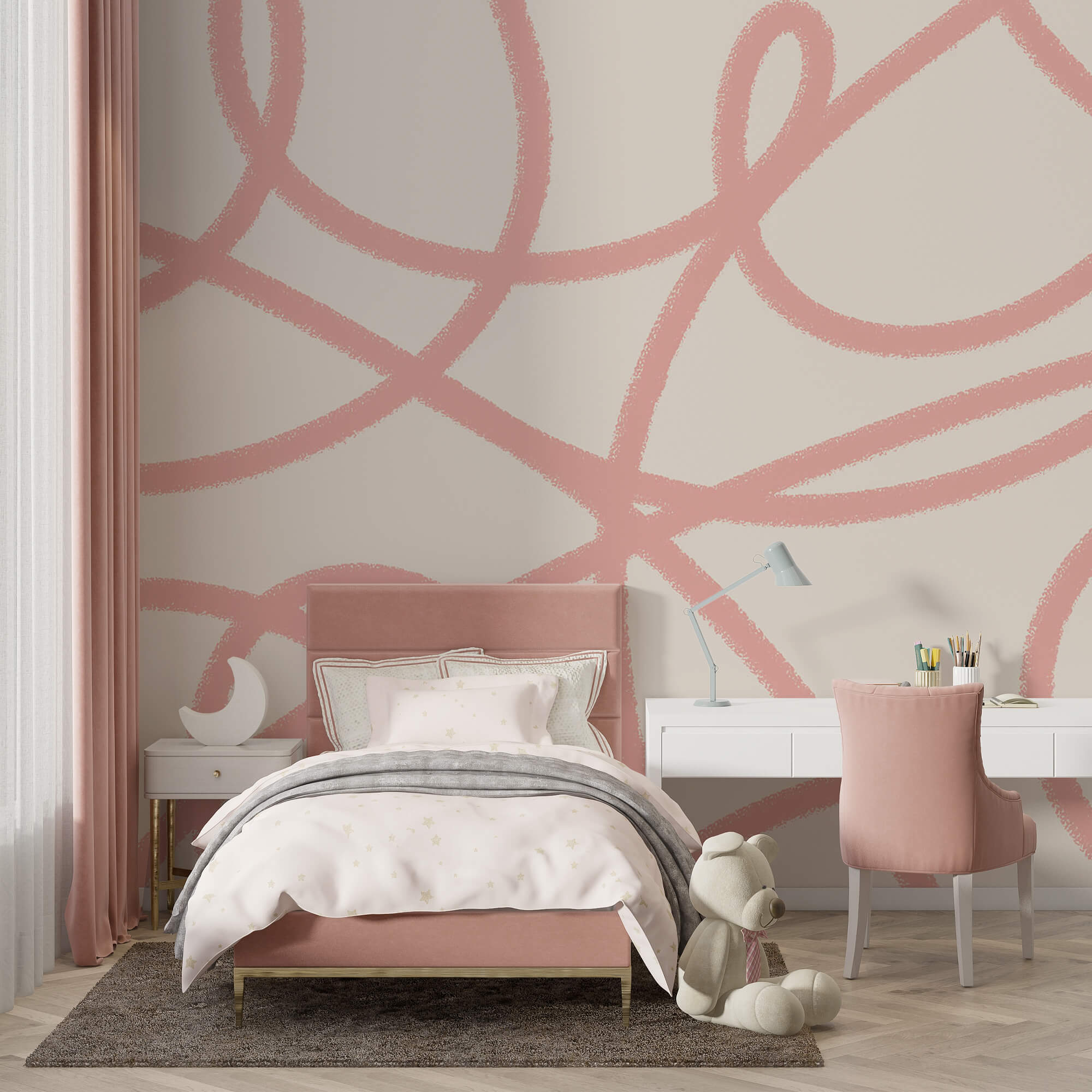 Ružové čiary na bielom pozadí