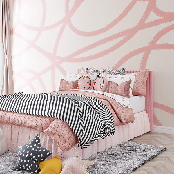 Ružové čiary na bielom pozadí