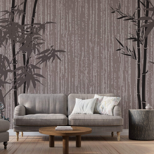 Bambusové stromy na stene