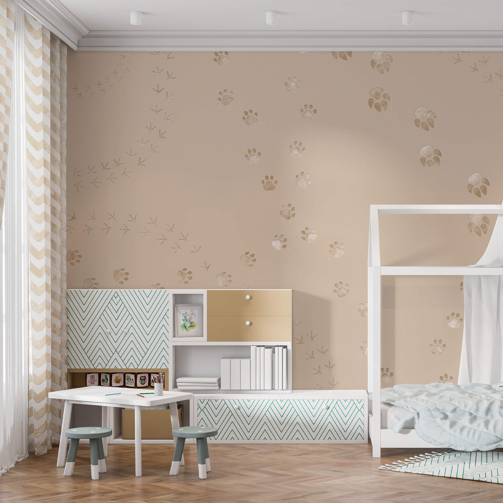 Vzor odtlačkov labiek a vtákov