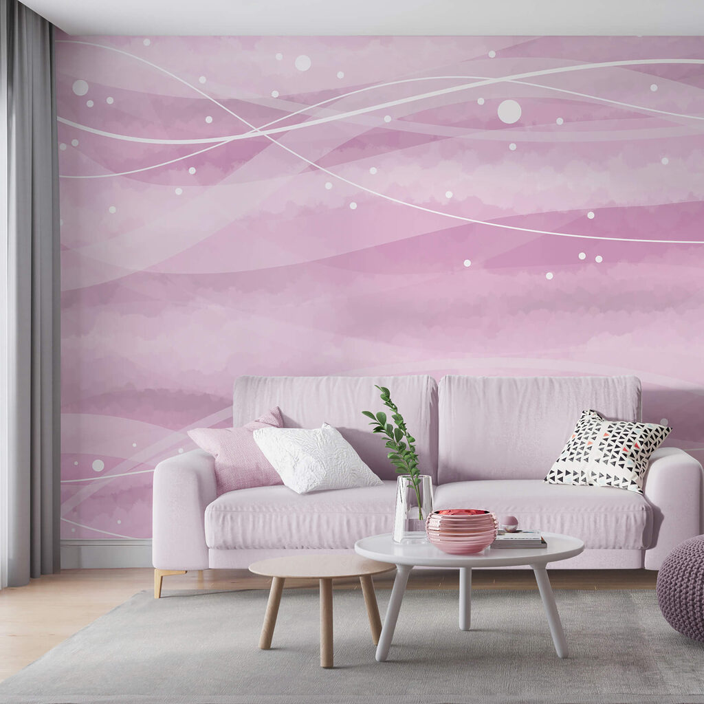 Ružové pozadie s bielymi čiarami a bodkami Ružové pozadie s bielymi čiarami a bodkami