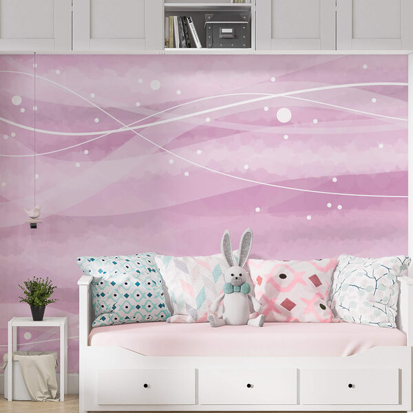 Ružové pozadie s bielymi čiarami a bodkami Ružové pozadie s bielymi čiarami a bodkami