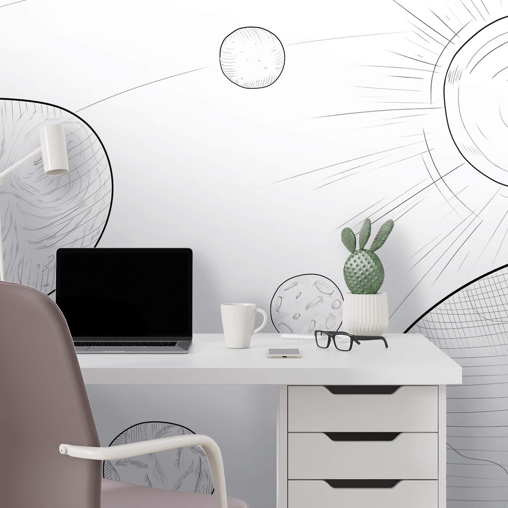 Kresba planét a slnka