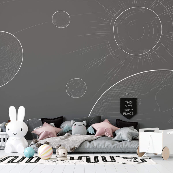 Sivé pozadie s kruhmi a slnkom