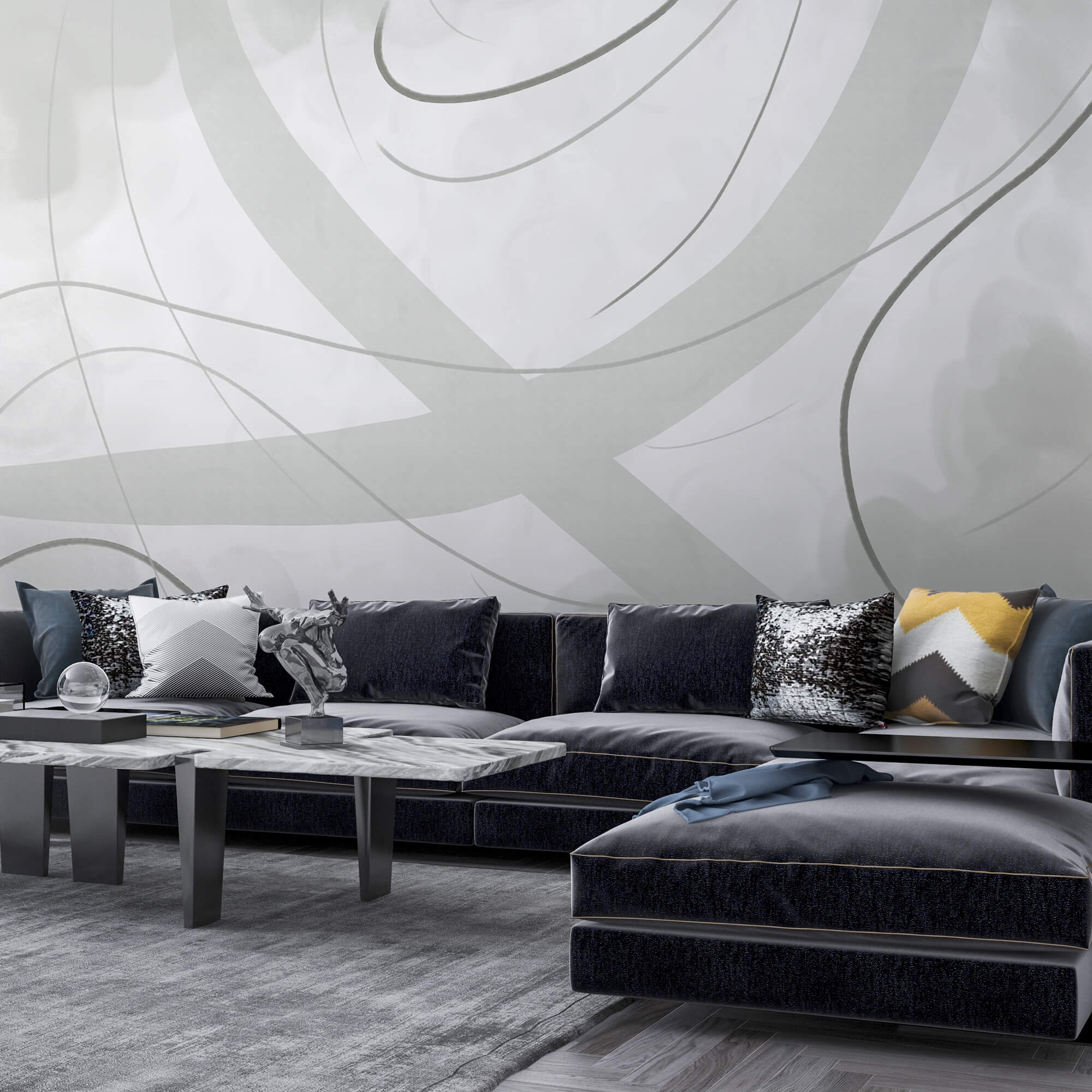 Biele a sivé pozadie s čiarami a krivkami