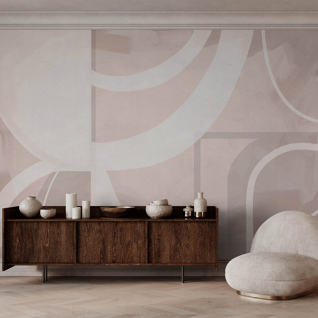 Abstraktné tvary v jemných pastelových farbách