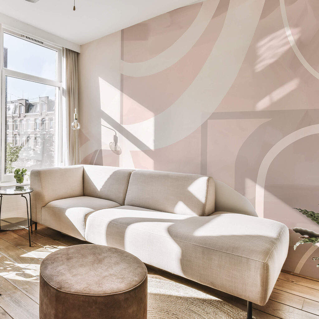 Abstraktné tvary v jemných pastelových farbách