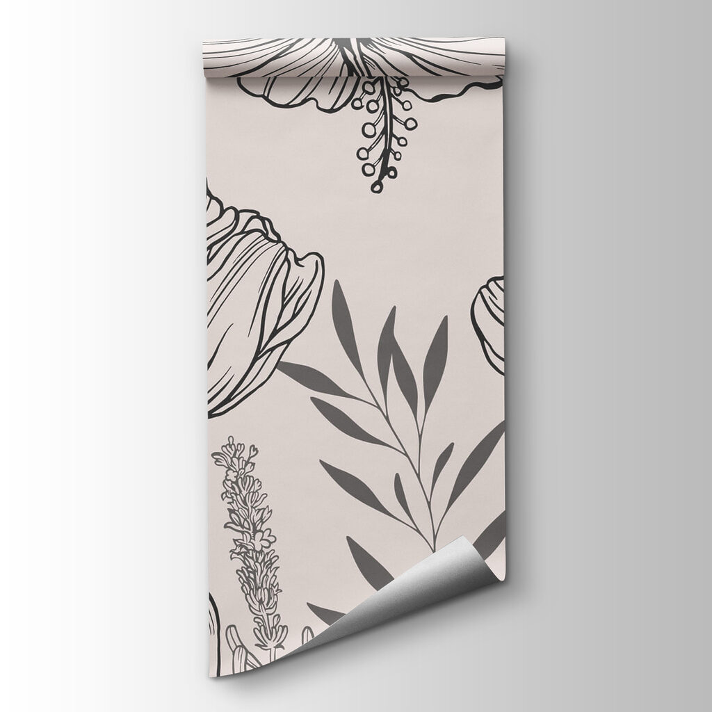 Delicate floral line art design Delicate floral line art design