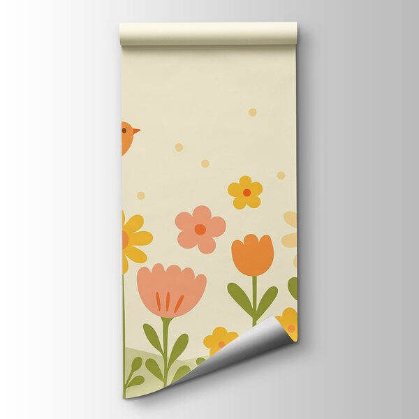 Birds flying over flowers Birds flying over flowers