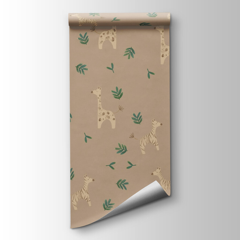 Pattern of giraffes and leaves Pattern of giraffes and leaves