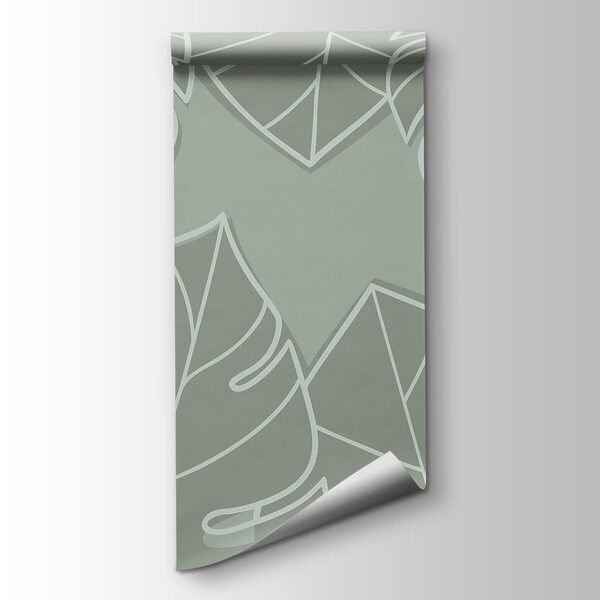 Group of leaves on a gray background