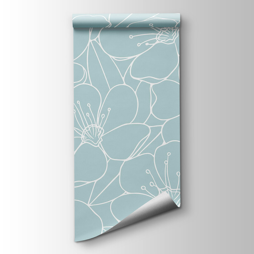 Pattern of flowers on a blue background Pattern of flowers on a blue background