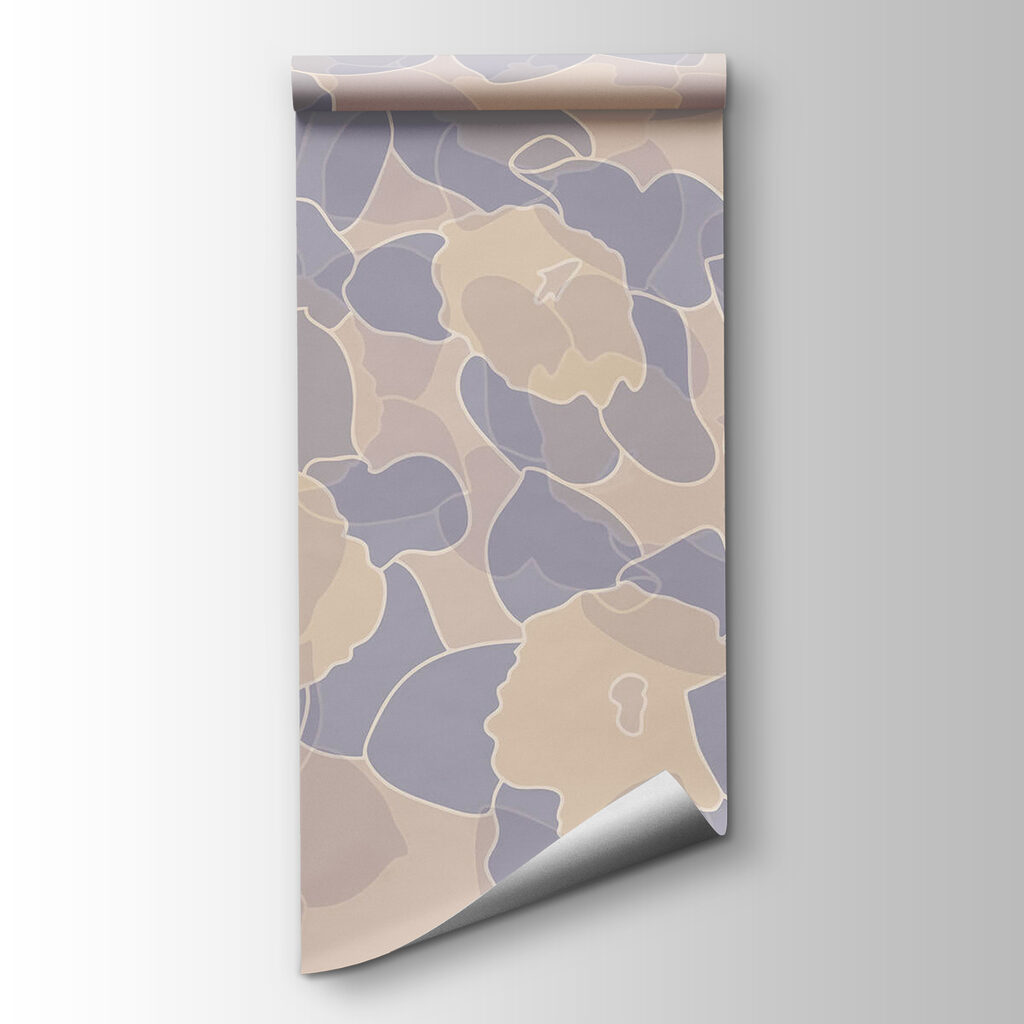 Pattern of flowers and leaves