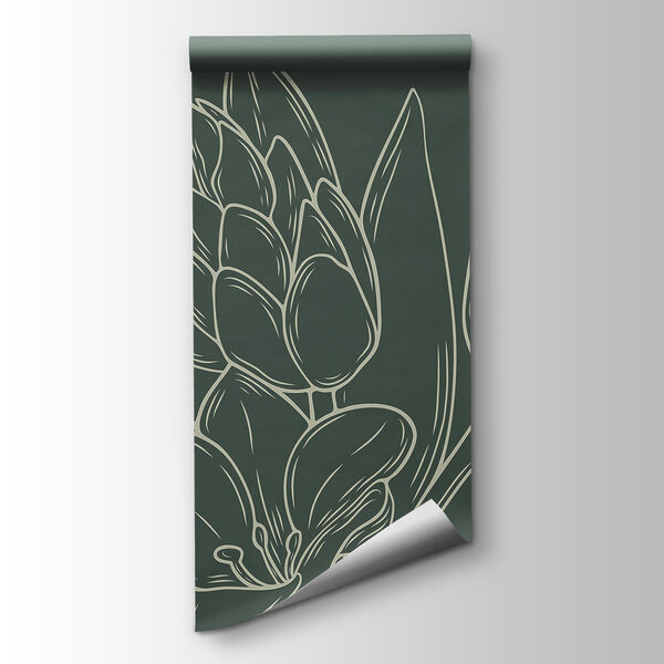 Drawing of flowers on a plant