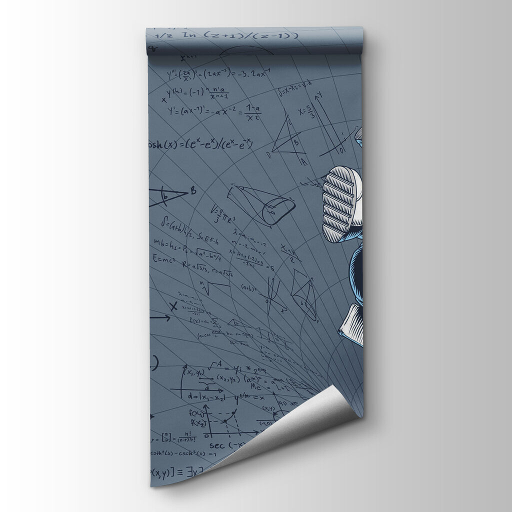 Drawing of a man in space suit