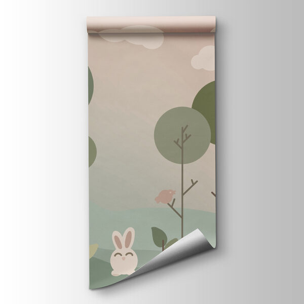 Group of bunnies and trees Group of bunnies and trees