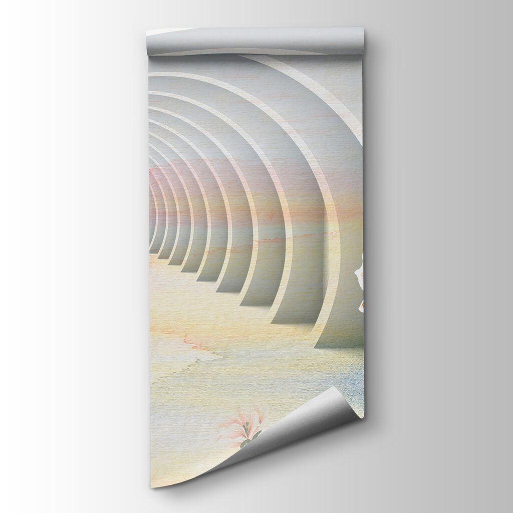 Wallpaper with flowers and a tunnel Wallpaper with flowers and a tunnel