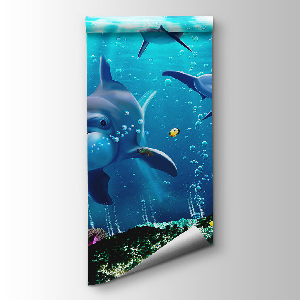 Group of dolphins swimming in water