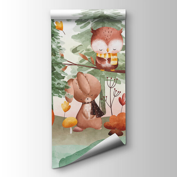 A group of animals in a forest A group of animals in a forest