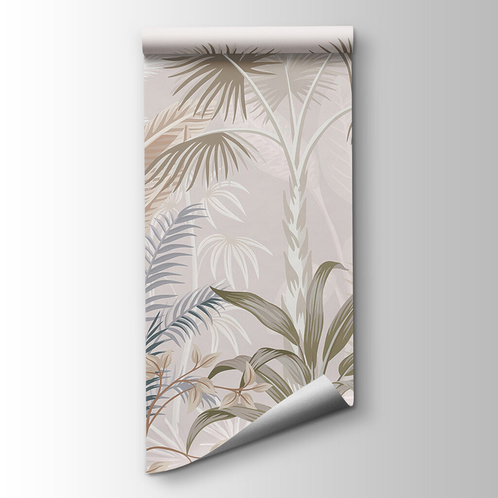Tropical leaves in soft pastel hues Tropical leaves in soft pastel hues