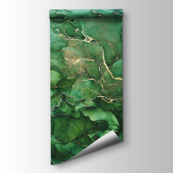 Abstract layers of deep green hues