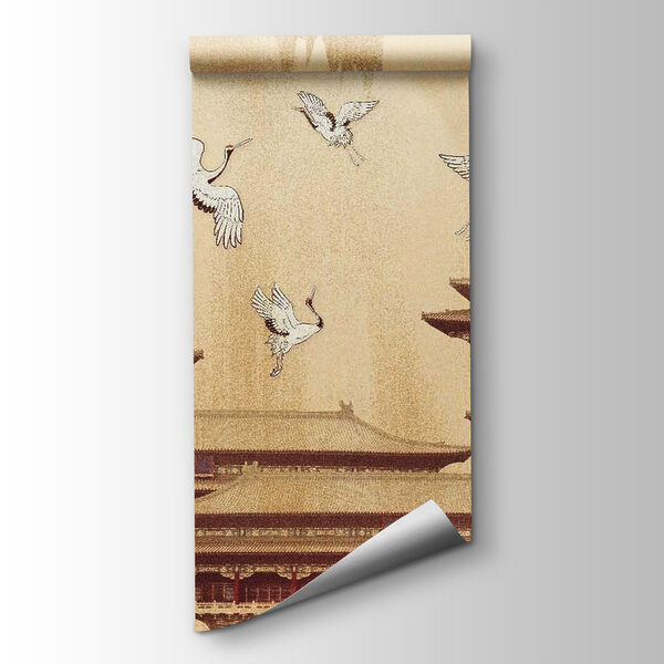 Group of cranes flying in the sky